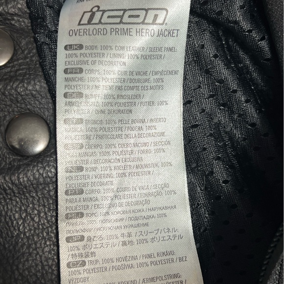 Icon Size M Overlord Prime Hero Armored Leather Motorcycle Jacket NEED REPAIR - Picture 15 of 16